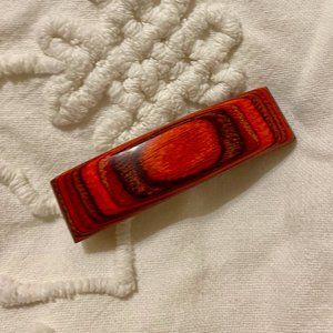 Red wooden barrette
